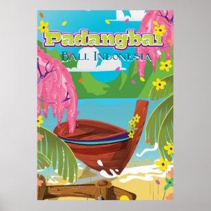 Padangbai-tecknadens reseaffisch. poster