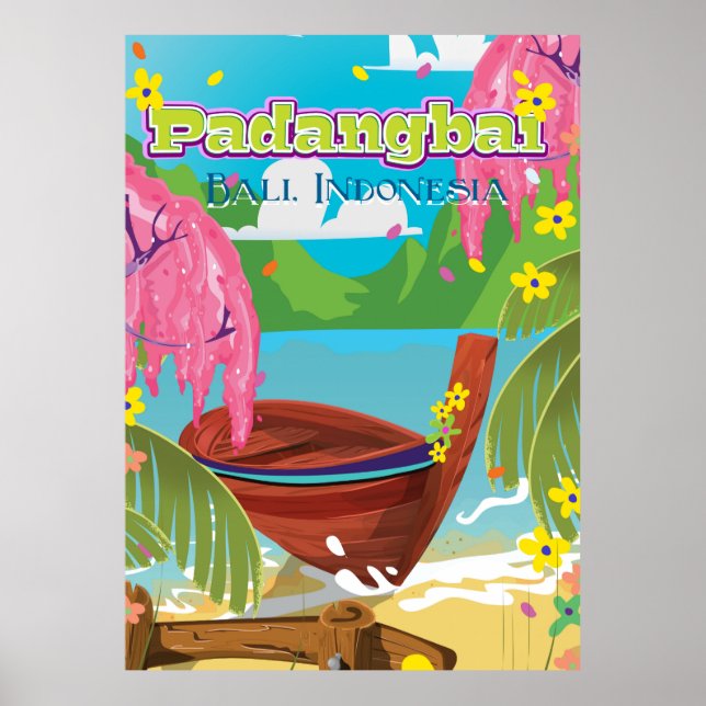 Padangbai-tecknadens reseaffisch. poster (Framsidan)