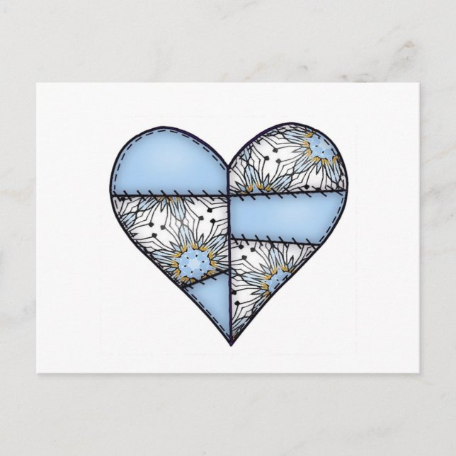 Padd Heart Blue Vykort (Framsida)