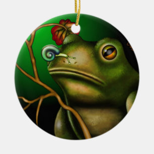 Paddan och snigeln II Julgransprydnad Keramik