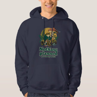 Paddans stickning med tekryss i screentryck hoodie