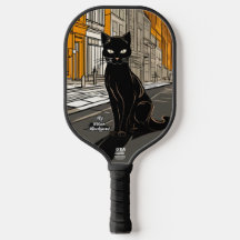 Paddel för City Black Cat Personlig Pickleball Pad