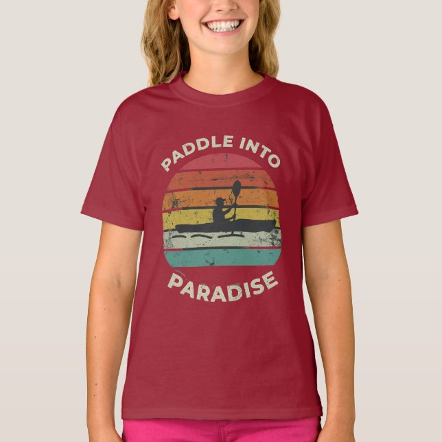 "Paddel in Paradise." i flerfärg: T Shirt (Framsida)