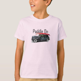 Paddel på klassiskt bilmönster - barnens grundlägg t shirt