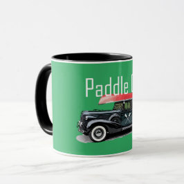 Paddel på klassiskt bilmönster - kombinationen Mug Mugg