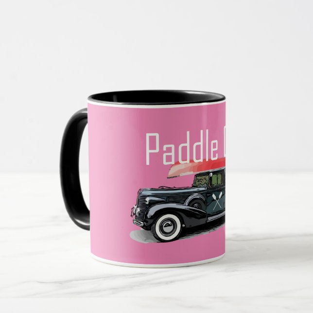 Paddel på klassiskt bilmönster - kombinationen Mug Mugg (Framsida vänster)