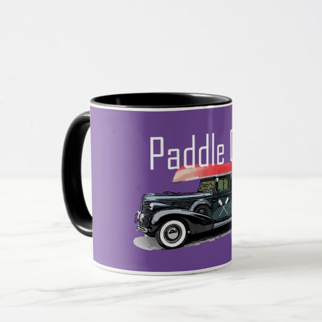 Paddel på klassiskt bilmönster - kombinationen Mug Mugg (Framsida vänster)