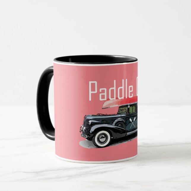 Paddel på klassiskt bilmönster - kombinationen Mug Mugg (Framsida vänster)