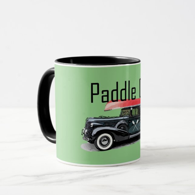 Paddel på klassiskt bilmönster - kombinationen Mug Mugg (Framsida vänster)