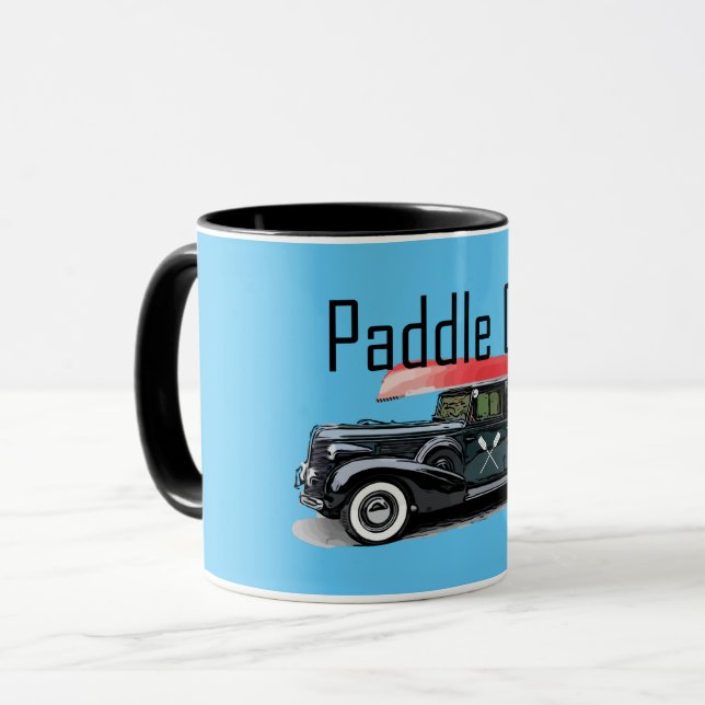 Paddel på klassiskt bilmönster - kombinationen Mug Mugg (Framsida vänster)