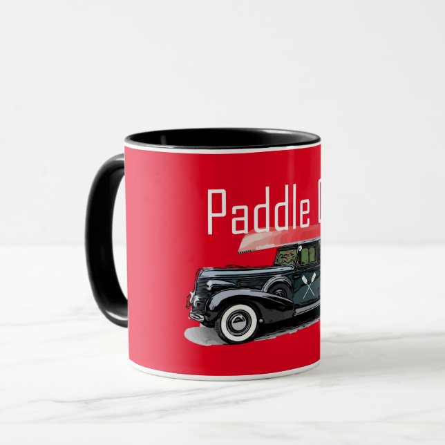 Paddel på klassiskt bilmönster - kombinationen Mug Mugg (Framsida vänster)