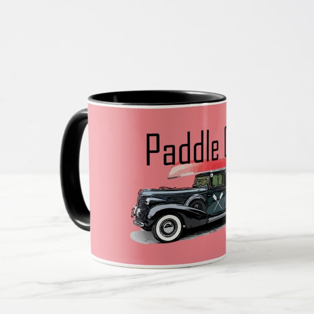 Paddel på klassiskt bilmönster - kombinationen Mug Mugg (Framsida vänster)