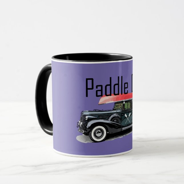 Paddel på klassiskt bilmönster - kombinationen Mug Mugg (Framsida vänster)