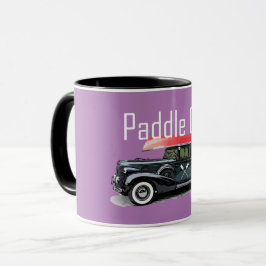 Paddel på klassiskt bilmönster - kombinationen Mug Mugg