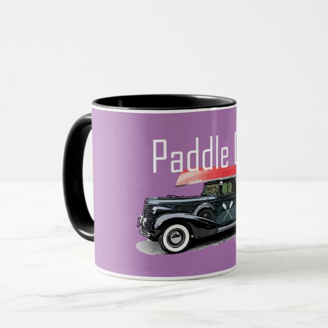 Paddel på klassiskt bilmönster - kombinationen Mug Mugg (Framsida vänster)