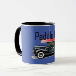 Paddel på klassiskt bilmönster - kombinationen Mug Mugg