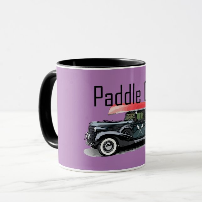 Paddel på klassiskt bilmönster - kombinationen Mug Mugg (Framsida vänster)