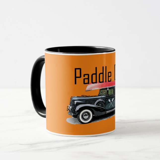Paddel på klassiskt bilmönster - kombinationen Mug Mugg (Framsida vänster)