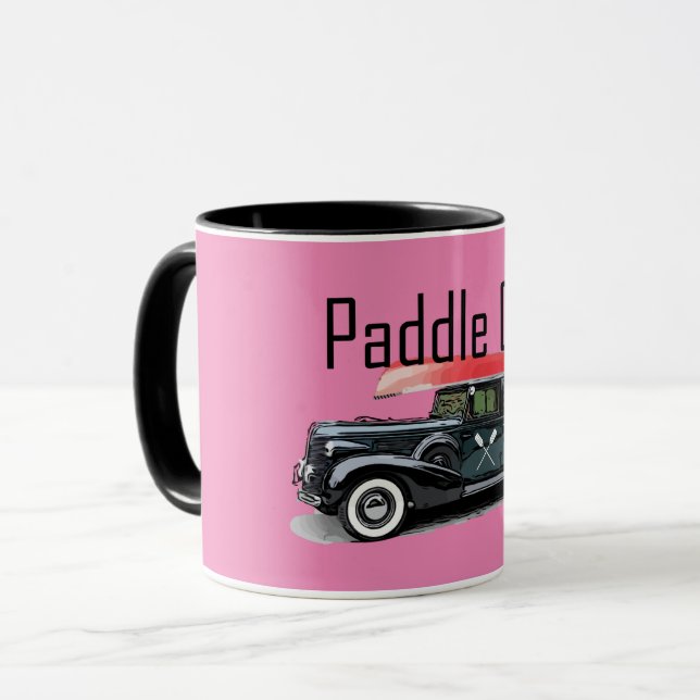 Paddel på klassiskt bilmönster - kombinationen Mug Mugg (Framsida vänster)