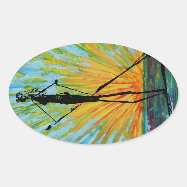 Paddelbordning Ovalt Klistermärke (Framsida)