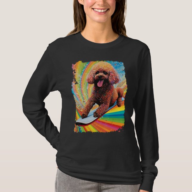 Paddelstyrelsen för hund Pudel T Shirt (Framsida)