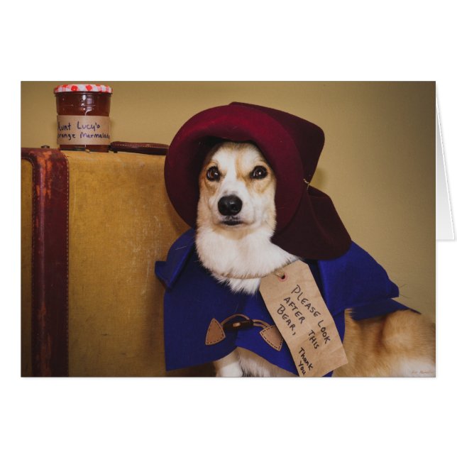 Paddington Corgi Blank-kort Hälsningskort (Framsidan Horizontal)