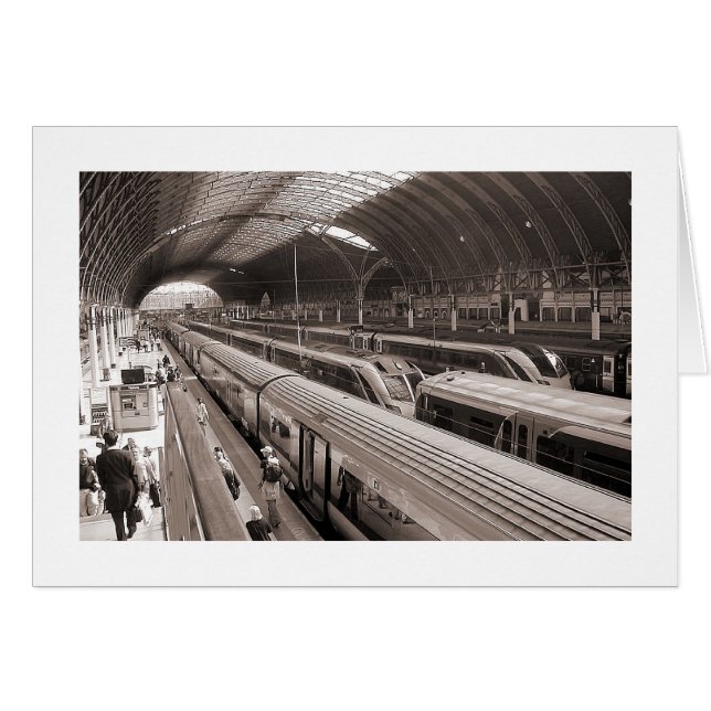 Paddington Station, London. Hälsningskort (Framsidan Horizontal)