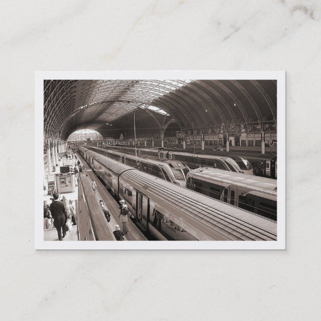 Paddington Station, London. Mini Foto (med ram) Visitkort (Framsida)