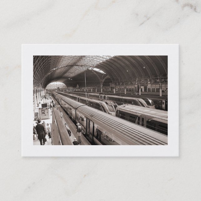 Paddington Station, London. Mini Photo Visitkort (Framsida)