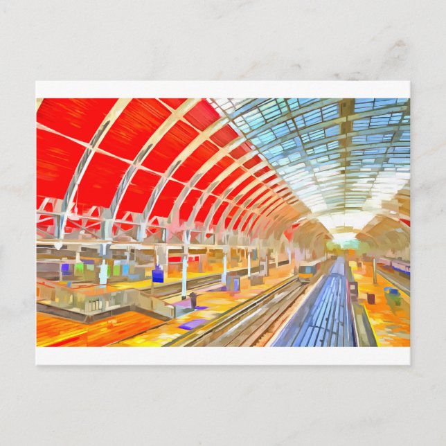 Paddington Station London Pop Art Vykort (Framsida)