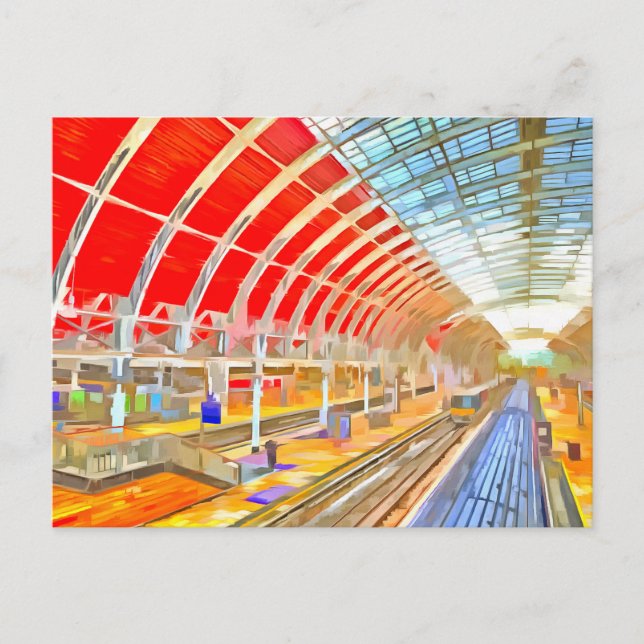 Paddington Station London Pop Art-vykort Vykort (Framsida)