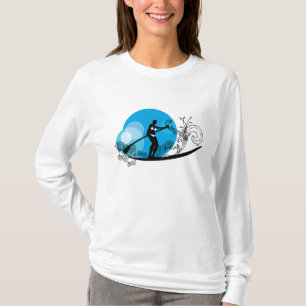 Paddla den ljusa hoodien för surfaflickor t-shirt