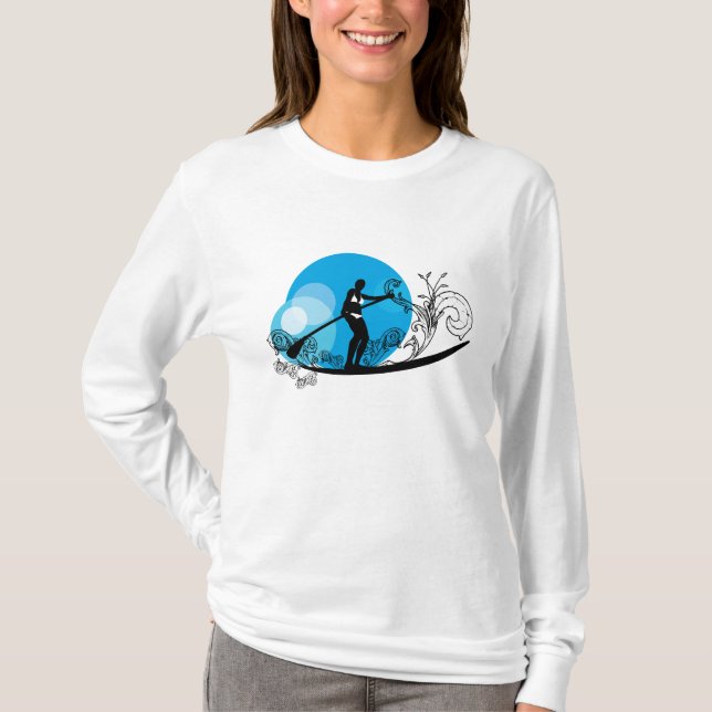 Paddla den ljusa hoodien för surfaflickor t-shirt (Framsida)