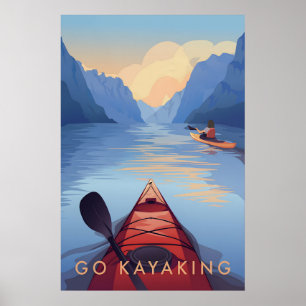 Paddla kajak Resaffiche Poster