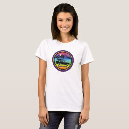 Paddla purpurfärgad regnbågelogotyp T för hundar T-shirt