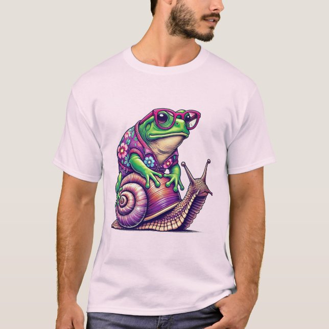 Paddla Riddande Snigeldräkt Design  T Shirt (Framsida)