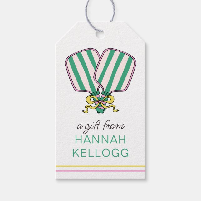 Paddlar med Pickleball Paddyle för Rosa Grönt och  Presentetikett (Framsidan)