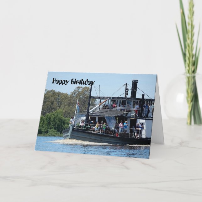 Paddle Boat Birthday Card Kort (Framsida)