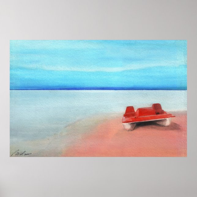 Paddle Boat på Rosa Sands Poster (Framsidan)