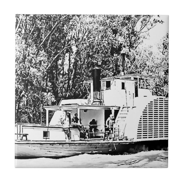 Paddle Boat vid Murray River Victoria Kakelplatta (Framsidan)