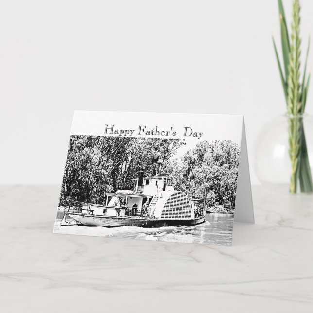 Paddle Boat vid Murray River Victoria Nosalgic Kort (Framsida)