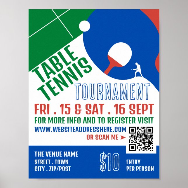 Paddle Design, Bord tennis Tournament Advertising Poster (Framsidan)