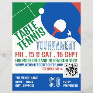 Paddle Design, Bord tennis Tournament Advertising Reklamblad