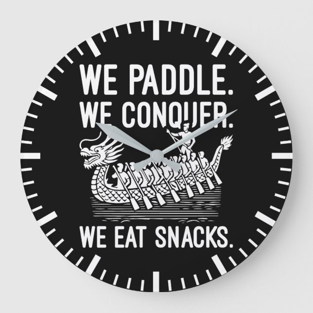 Paddle, erövra, Ötta Snacks - Lönt Dragon Boat Stor Klocka (Framsida)