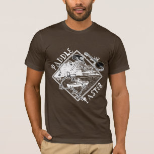 Paddle Faster Skeleton Canoe 2 Tee