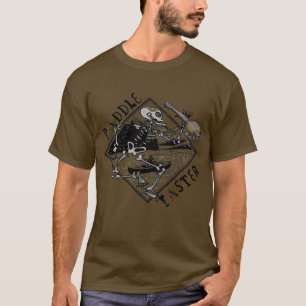 Paddle Faster Skeleton Canoe T Shirt