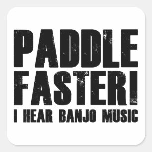 Paddle fortare jag hör Banjo Music Fyrkantigt Klistermärke