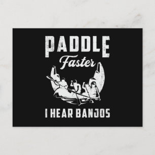 Paddle fortare jag hör Banjos Canoe Boat Boat Vykort