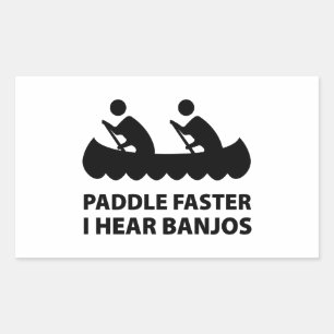 Paddle fortare jag hör Banjos Rektangulärt Klistermärke