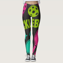 PADDLE GRÖNT PADDLE ROSA BLUE Pickleball Bright Leggings